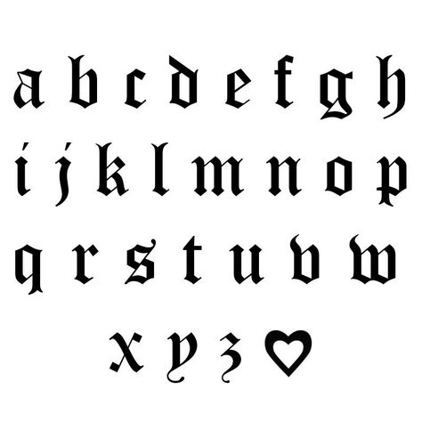 Tattoo Writing Fonts, Tattoo Alphabet, Old School Fonts, Calligraphy Tattoo Fonts, Old English Alphabet, Tattoo Fonts Alphabet, Typographie Inspiration, Gothic Lettering, Wedding Invitation Fonts