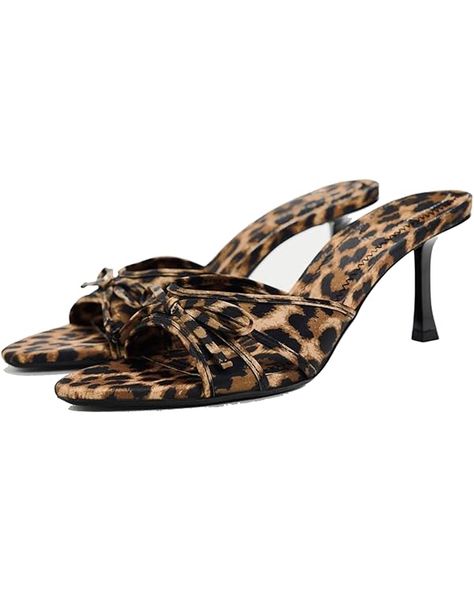 Amazon.com | MRKEWUNEY Womens Kitten Heels Bow Mesh Sandals Round Open Toe Slip On Low Slide Heeled Sandals for Daily Party Wedding Dress Shoes Leopard Size 40 | Heeled Sandals Leopard Kitten, Heels Bow, Party Wedding Dress, Wedding Dress Shoes, Wedding Sandals, Wedding Party Dresses, Heeled Sandals, Open Toe, Kitten Heels