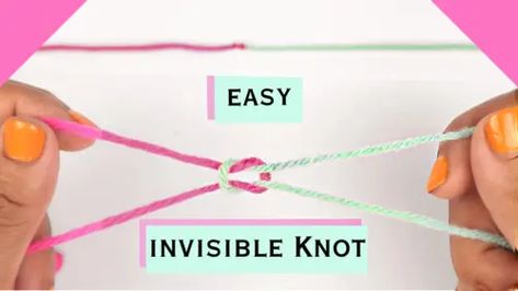 Invisible Knot Knitting, Joining Yarn In Knitting, How To Add Yarn When Crocheting, Crochet Joining Yarn, How To Tie Yarn Ends Together, Tie Yarn Ends Together, Joining Yarn Ends Crochet, Crochet With Two Strands Of Yarn, How To Join Yarn