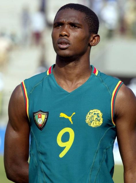 Samuel Eto ‘o of Cameroon in 2003. Samuel Eto'o, 2002 World Cup, 2022 World Cup, Cruciate Ligament, Dark Skin Men, What Team, Steven Gerrard, International Football, School Football