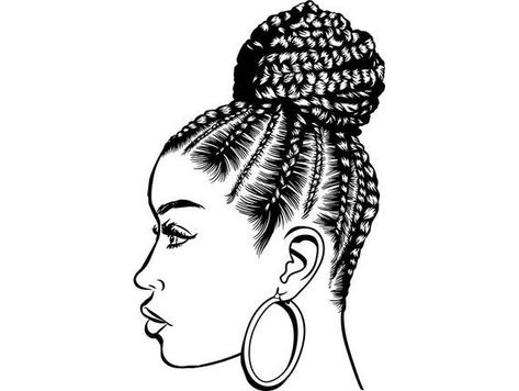 Braids Illustration, Braids Drawing, How To Draw Braids, Hair Clipart, Makeup Hacks Beauty Secrets, Silhouette Png, Braids For Black Women, Easy Braids, African Braids Hairstyles