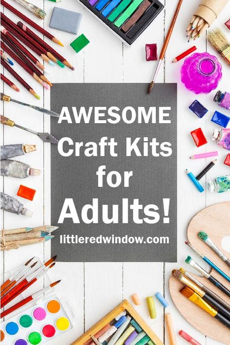 Ready to try something new? Check out these fun craft kits for adults and get creative. You might find your next new obsession! Craft Night Party, Cheap Craft Supplies, Craft Kits For Adults, Soap Making Kits, Diy Kits For Adults, Projects For Adults, Diy Jar Crafts, Work Diy, New Obsession