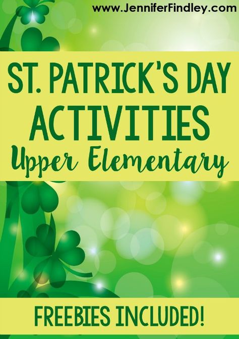 St. Patrick’s Day activities for 4th and 5th graders! Engage your 4th and 5th graders during March with these engaging St. Patrick’s Day activities and freebies. Activities For High School, Jennifer Findley, Saint Patricks Day Art, St Patrick's Day Activities, March Activities, St Patricks Day Crafts For Kids, St Patrick Day Activities, Ela Activities, Activities For Teens