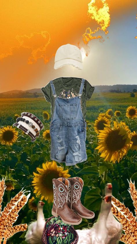 Late Night Styling Game (theme: Farming) #fashion #style #styling #outfit #farm #farming #ranch #harvest #field #cute Farming Fashion, Late Night