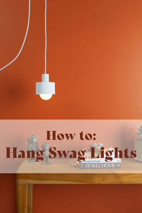 Hanging Lighting Bedroom, Swag Light Over Sofa, Diy Hanging Light Fixtures Bedroom, Hanging Lights In Apartment, Swagged Pendant Light, Hanging Swag Lamp, Hang Pendant Light From Ceiling, Staggered Pendant Lights, Hanging Corded Pendant Lights