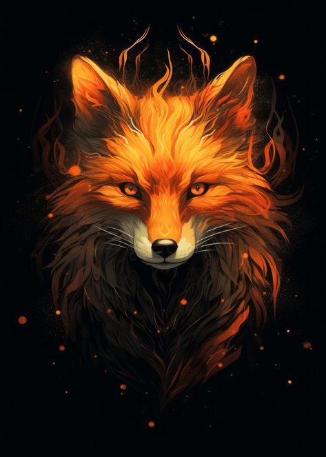 Fox Mysterious Poster for cute fox lovers  #Fox #Fox Gift #Fox Wall Art #Fox Displate #Fox Poster Fox Background, Red Fox Art, Fox Aesthetic, Magic Fox, Cute Dog Drawing, Dragon Wallpaper Iphone, Fox Artwork, Fox Poster, Fox Images