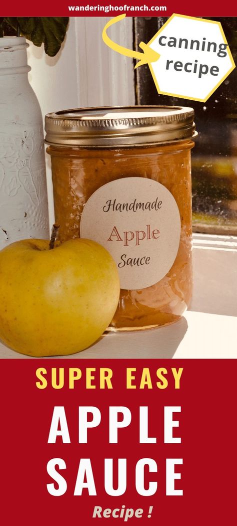 Easy Homemade Apple Sauce Canning Recipe - Wandering Hoof Ranch Apple Sauce Canning, Applesauce Recipes Canning, Easy Apple Sauce, Homestead Canning, Canning Apple Pie Filling, Homemade Apple Sauce, Roaster Recipes, Canning Applesauce, Canned Applesauce