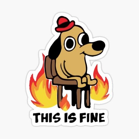 Meme Stickers | Redbubble This Is Fine Dog, This Is Fine Meme, Weird Stickers, Stickers Cool, Snapchat Stickers, Tumblr Stickers, Meme Stickers, Anime Stickers, Dog Stickers