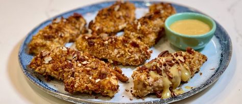 Joy Bauer Recipes, Crusted Tofu, Pecan Crusted Chicken, Honey Mustard Recipes, Honey Mustard Dipping Sauce, Mustard Dipping Sauce, Joy Bauer, Spicy Mustard, Chicken Entrees