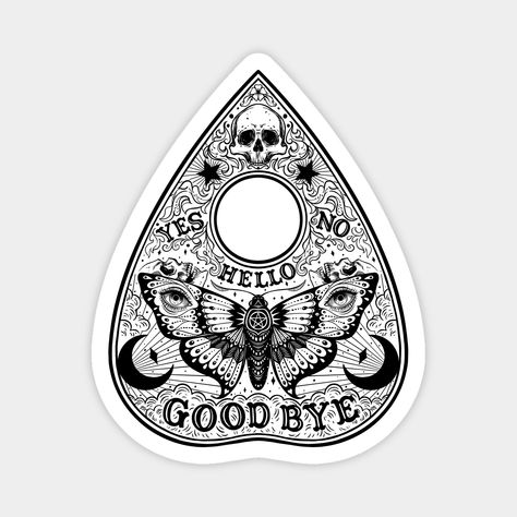 Ouija Board Tattoo Design, Oujia Board Tattoos, Ouija Planchette Drawing, Ouija Planchette Tattoo, Planchette Tattoo Design, Ouija Board Tattoo, Planchette Tattoo, Ouija Tattoo, Night Moth