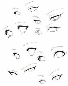 Mata Manga, Drawing Face Expressions, How To Draw Anime, 얼굴 드로잉, Eye Drawing Tutorials, Draw Anime, Art Tools Drawing, Drawing Expressions, Easy Drawings Sketches