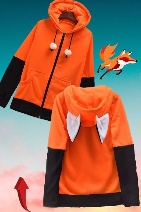 Fox Hoodie, Animal Sweater, Diy Kostüm, Fox Ears, Creation Couture, Drawing Clothes, Red Fox, Kawaii Clothes, Character Outfits