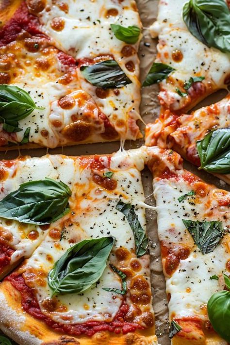 Classic Margherita Pizza is a delicious and nutritious choice for any mealtime! 🍕🌿 Made with fresh tomatoes, mozzarella, and basil, this pizza is a delightful blend of simple and savory flavors. Quick to prepare and bursting with wholesome goodness, Classic Margherita Pizza is perfect for a refreshing lunch or special dinner. Indulge in this vibrant twist on a classic favorite today! 😋🌿 #MargheritaPizza #ClassicFavorite #HealthyEating #SavoryFlavors Italian Pizza Aesthetic, Margherita Pizza Recipe, Red Pizza, Pizza Aesthetic, Tomatoes Mozzarella, Pizza Margherita, Food Aesthetics, Weekday Meals, Margherita Pizza