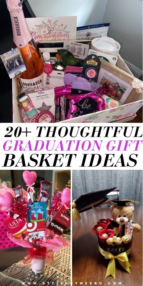 graduation gift basket ideas High School Graduation Gift Ideas Boys, High School Graduation Gift Basket, Graduation Gift Baskets, College Graduation Gift Basket, Graduation Gift Basket Ideas, Diy Graduation Gifts College, College Basket, High School Senior Gifts, Graduation Basket