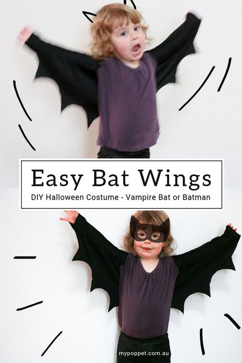 How to make Bat Wings for Halloween Costumes | My Poppet Makes Bat Wings Diy, Bat Costumes, Bat Halloween Costume, Dulceros Halloween, Kostuum Halloween, Vampire Halloween Costume, Kids Halloween Costume, Kids Halloween Costumes, Diy Wings