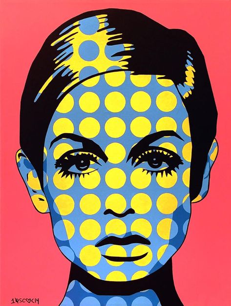 Twiggy Lawson, Images Pop Art, Pop Art Images, Pop Art Fashion, How To Act, Art Faces, Tableau Pop Art, Lino Prints, Pop Art Portraits