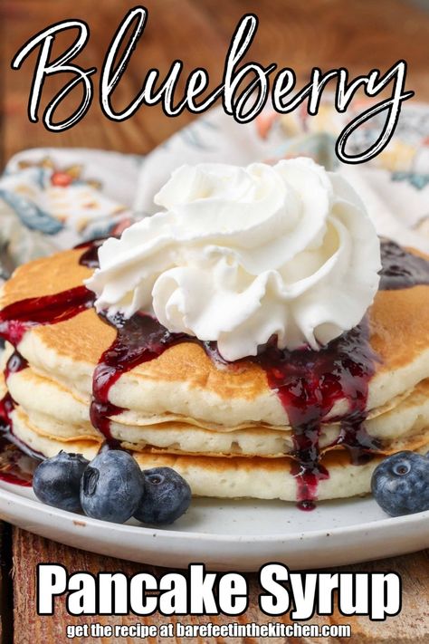 Blueberry Pancake Syrup, Whipped Strawberry Butter, Pancake Syrup Recipe, Microwave Lemon Curd, Farmhouse Recipes, Buttermilk Syrup, Waffle Breakfast, Blueberry Pancake, Syrup Recipes