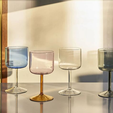 Hay Tint Wine Glass Set of Two | Dining & Tabletop | Insidestore Design Online Shop, Serving Wine, Verre Design, Wine Glass Set, Drinking Glasses, Objects Design, Glass Set, Champagne Flute, Cappuccino