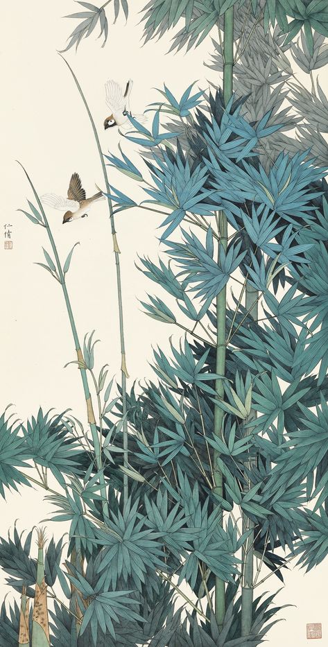 Bamboo Art, Japanese Art Prints, Japanese Artwork, Wow Art, Japanese Painting, Traditional Paintings, Chinese Painting, Scenery Wallpaper, Chinese Art