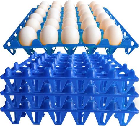 OUYOLAD Plastic Egg Tray Egg Crates 30-Egg Flats for Home Chicken Farmers, Stackable Egg Cartons Hold Multiple Eggs, Plastic egg crate Farm Products for Storing, Sorting, Shipping Eggs (4-Pack Blue) Home Chicken, Farm Products, Egg Crates, Egg Cartons, Egg Tray, Egg Drop, Egg Storage, Plastic Eggs, For Home