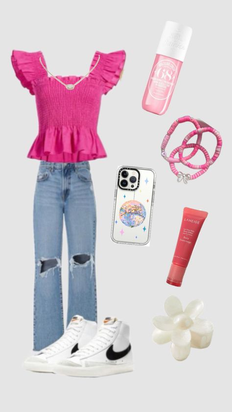 #preppy #🫶🏻🎀🌸 Preppy Ruffle Shirt, Outfit Inspo Summer Preppy, Cute And Preppy Outfits, Teen Preppy Outfits, Preppy Picture Day Outfit, Preppy Summer Outfits For School, Preppy Fit Ideas, Preppy Birthday Outfit, Preppy Outfits Spring