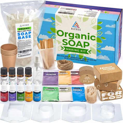 Shop ALEXES at the Amazon Arts, Crafts & Sewing store. Free Shipping on eligible items. Save on everyday low prices. Organic Soap Making, Natural Soap Making, Diy Soap Making, Make Your Own Soap, Savon Diy, Glycerin Soap Base, Soap Making Process, Soap Maker, Glycerin Soap