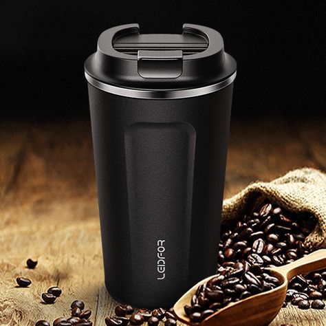 Leidfor Insulated Tumbler Coffee Travel Mug Vacuum Insulation Coffee Thermos Stainless Steel with Screw on Lid Leak proof BPA-Free 12 oz #6690 Coffee Decanters, Coffee Flask, Coffee Thermos, Travel Coffee Cup, Coffee Travel Mug, Stainless Steel Coffee Mugs, Insulated Coffee Mugs, Thermos Cup, Coffee Tumbler