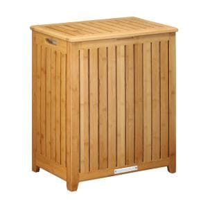 Home Decorators Collection Hampton Harbor 37 in. Triple Tilt-Out Hamper in Sequoia-BF-20939-SQ - The Home Depot Wood Hamper, Wood Laundry Hamper, Tilt Out Hamper, Wood Spa, Wicker Laundry Hamper, Bamboo Cabinets, Laundry Hamper With Lid, Bamboo Kitchen, Spa Rooms