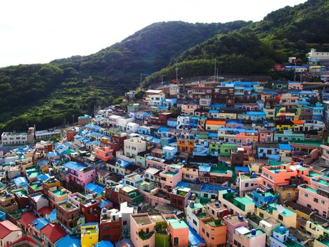 Gamcheon Culture Village, Korean New Year, Concrete Buildings, Busan South Korea, Time Lapse Photography, Village Photography, Villa Plan, Best Mysteries, Korea Travel