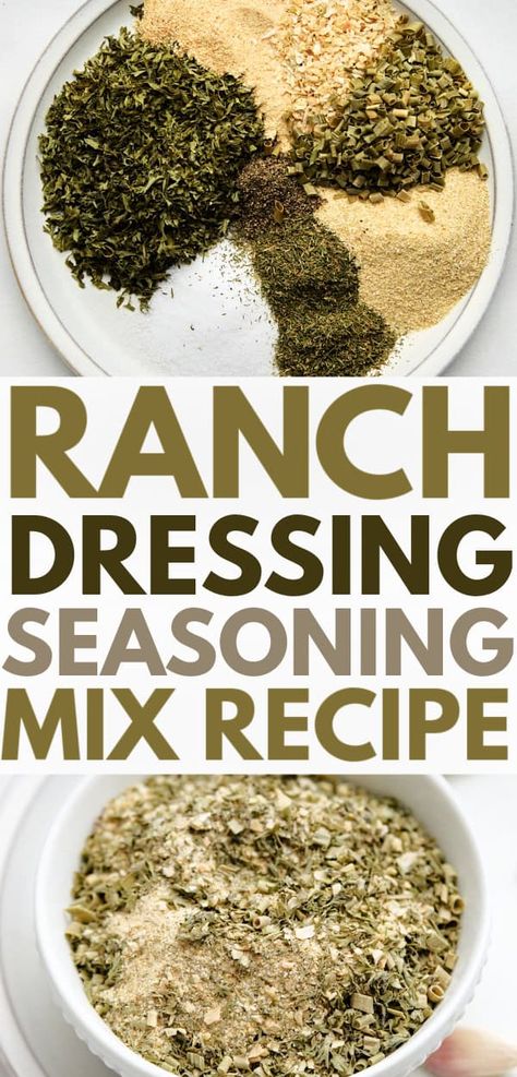 Create your own DIY Ranch Dressing with this easy Homemade Ranch Dressing Mix recipe! Perfect for making a delicious Hidden Valley-style dip or dressing, this dry ranch seasoning is packed with flavor. Whether you're looking for a healthy homemade ranch, a dry buttermilk substitute, or a Whole30 vegan option, this versatile ranch seasoning mix recipe has you covered. Discover how to make ranch seasoning that tastes just like the powdered ranch dressing packets you love, and enjoy a homemade ... Hidden Valley Ranch Seasoning, Ranch Seasoning Recipes, Homemade Dry Mixes, Dry Ranch Seasoning, Ranch Seasoning Mix, Hidden Valley Ranch, Ranch Dip, Homemade Ranch, Homemade Spices