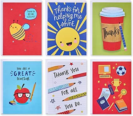 Amazon.com: American Greetings Thank You Card Bundle (48-Count) : Everything Else Greeting Cards For Teachers, Funny Thank You Cards, Thank You Greeting Cards, Teachers Day Card, Funny Thank You, Teacher Appreciation Cards, Teacher Thank You Cards, Thank You Greetings, Teacher Cards