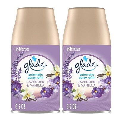 Glade Automatic Spray Air Freshener Lavender & Vanilla 2ct Refill - 12.4oz : Target Lavender And Vanilla, Air Freshener Refill, Home Air Fresheners, Room Freshener, Lavender Vanilla, Vanilla Scent, Scent Diffuser, French Lavender, House Smells