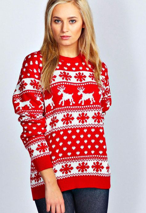 The 50 Best Christmas Jumpers Of 2016 | MTV UK Womens Christmas Jumper, Ugly Christmas Jumpers, Reindeer Christmas Sweater, Red Christmas Sweater, Red Cable Knit Sweater, Jumper Style, Xmas Jumpers, Snowflake Print, Christmas Sweaters For Women