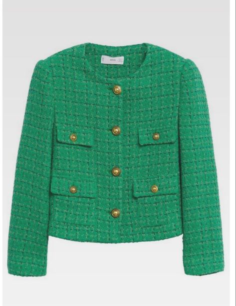 Green Chanel, Chique Outfit, Womens Tweed Jacket, Blazer Outfits Casual, Knitted Jacket, Winter Capsule Wardrobe, Green Blazer, Elegant Dresses For Women, Vintage Inspired Dresses