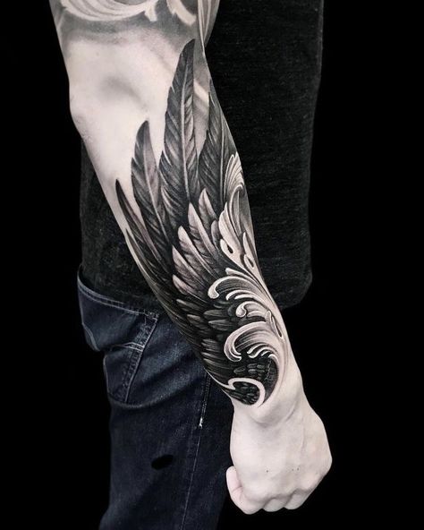 Cover Up Tattoos For Men Arm, Forearm Wing Tattoo, Wing Tattoo Arm, Cover Up Tattoo Ideas, Up Tattoo Ideas, Arm Cover Up Tattoos, Forearm Cover Up Tattoos, Cover Up Tattoos For Men, Alas Tattoo