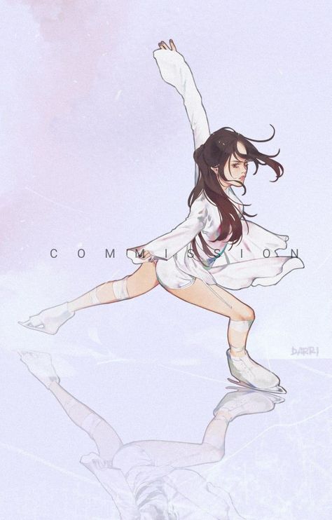 Ice Skate Drawing, Evgenia Medvedeva, Art Mignon, Skate Art, Art Poses, Book Art Drawings, 영감을 주는 캐릭터, Anime Poses Reference, Art Anime