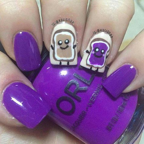 Peanut butter and jelly nail art. Jelly Nails Brown, Jelly Nail Art, Brown Hands, Peanut Butter Jelly Time, Jelly Nail, Peanut Butter And Jelly, Peanut Butter Jelly, Jelly Nails, Brown Girl