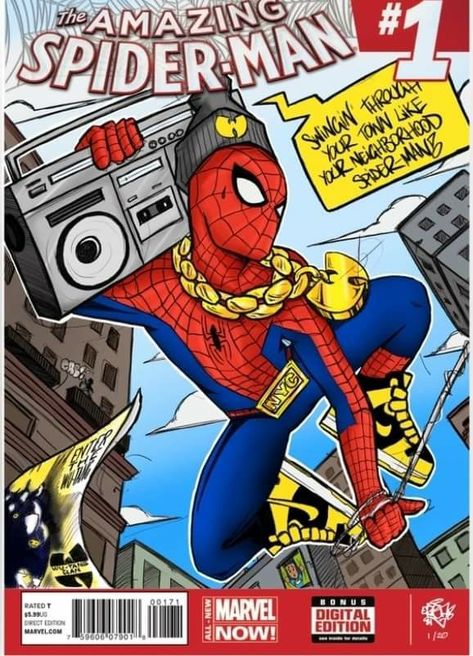 Marvel Hip Hop Covers, Art Bingo, 36 Chambers, Spiderman Man, Wu Wear, Hip Hop Classics, Hip Hop Artwork, Iconic Movie Posters, Superhero Team