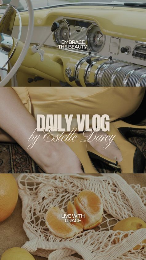 Pale Yellow Minimalistic Elegant Beauty and Fashion Daily Vlog Instagram Reel Cover - Templates by Canva Reel Cover Design, Reel Covers Instagram, Instagram Reels Cover, Instagram Reel Cover, Reel Cover, Daily Vlog, Cover Templates, Photo Collage Maker, Instagram Reel