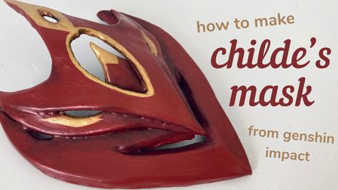 A Worbla cosplay tutorial, for how to make Childe’s mask from Genshin Impact. (sponsored video) Childe Genshin Mask, Ideas Arcilla, Cardboard Ideas, Diy Cosplay, Genshin Impact Cosplay, Mask Template, Cosplay Tutorial, Casual Cosplay, Cosplay Diy