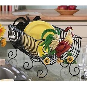 Rooster Dish Drying Rack Rooster Kitchen Decor, Chicken Kitchen, Rooster Kitchen, Sunflower Kitchen, Chicken Decor, Decor Ikea, Rooster Decor, Chickens And Roosters, Spanish Revival