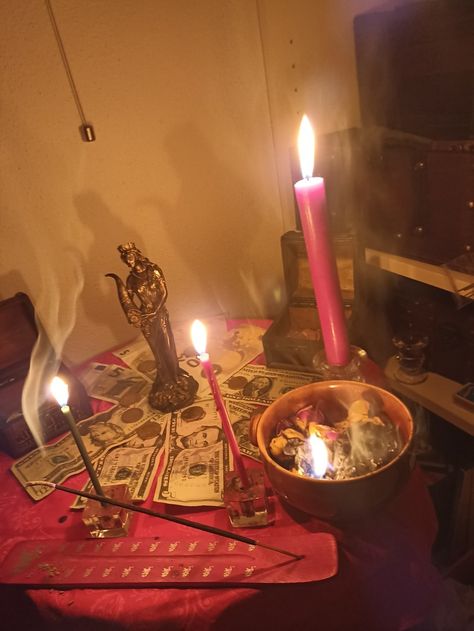 Spells For Prosperity, Money Altar, Spells For Money, Million Dollar Room, Powerful Money Spells, Dollar Store Inspired Decor, Voodoo Priestess, Money Spells That Work, Dollar Origami