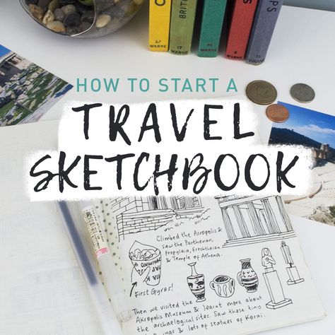 Sketchbook Travel Journal, Travel Sketchbook Journal, Art Travel Journal, Travel Sketchbook Ideas, Urban Sketching Beginner, Sketching Prompts, Sketchbook Development, Voyage Sketchbook, Travel Sketching