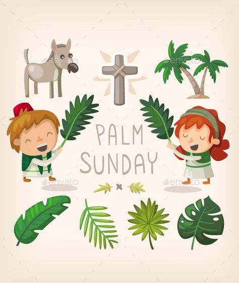 Palm Sunday Design Elements Easter Inspirational Quotes, Happy Palm Sunday, Happy Easter Messages, Sunday Pictures, Vintage Christmas Toys, Sunday Images, Cross Vector, Good Morning Images Hd, Planner Art