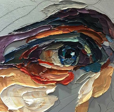 impasto thick paint visible brushstrokes eye painting Kunst Inspiration, Soyut Sanat Tabloları, Seni Cat Air, Eye Painting, Impasto Painting, Arte Sketchbook, A Level Art, Anatomy Art, Drawing Tutorials