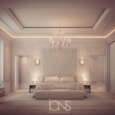 Contrast Bedroom, Modern Classic Bedroom, Classic Bedroom Design, Ions Design, Sitting Room Design, Interior Design Contemporary, Bedroom Christmas, Interior Design Dubai, تصميم داخلي فاخر