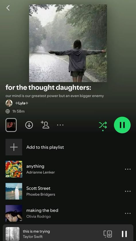 #thoughtdaughter #music #songs #spotify #playlist #overthinking #girlhood #daughter #eldestdaughter Thought Daughter Songs, Thought Daughter Playlist, Indie Music Playlist, Songs Spotify, Daughter Songs, Music Recs, Summer Songs Playlist, Road Trip Playlist, Fall Songs