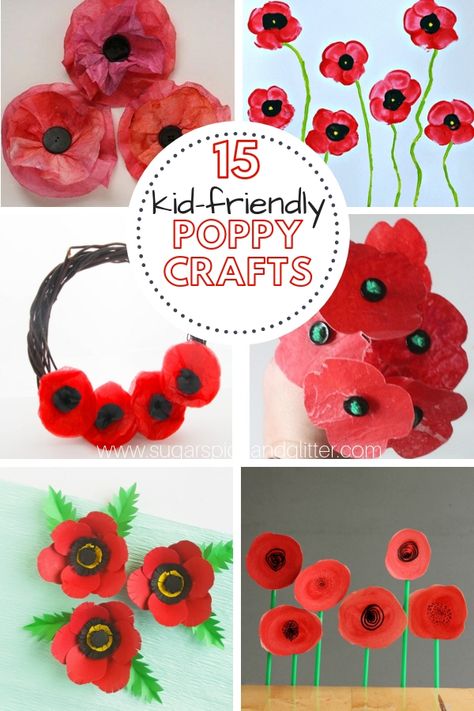 A gorgeous assortment of poppy crafts for kids for Remembrance Day or Veteran's Day. Lest we forget Poppy Crafts For Kids, Poppy Crafts, Poppy Craft For Kids, Veterans Day Poppy, Remembrance Day Activities, Remembrance Day Art, Veterans Day Activities, Poppy Craft, Remembrance Day Poppy