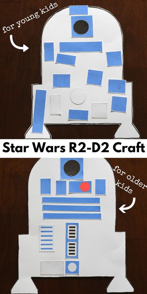 Star Wars R2-D2 craft for kids. Two versions and printables included! Star Wars Activities, Star Wars Classroom, Camp Theme, Star Wars Crafts, Star Wars Birthday Party, Star Wars Day, Star Wars Kids, Crafts For Boys, R2 D2