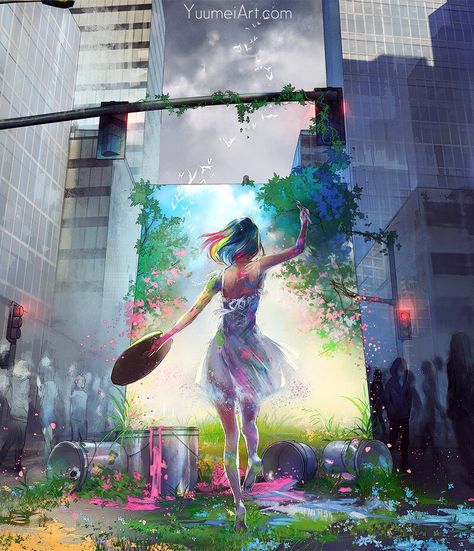 Yuumei Art, Path Less Traveled, Anime Karakterek, Japon Illustration, Lukisan Cat Air, Arte Fantasy, Dreamy Art, Girls Cartoon Art, Digital Art Girl